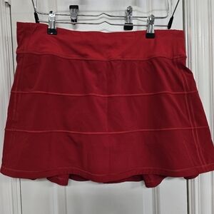 Dark Red Pace Rival Mid-Rise Skirt